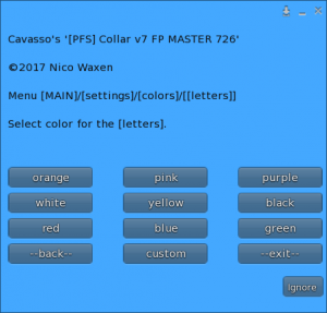 Collar settings colors letters menu.png